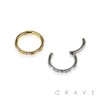 316L SURGICAL STEEL CZ PRONG SET CLICKER NOSE RING FOR SEPTUM, HELIX, TRAGUS, CAPTIVE